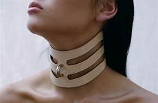 collars choker collar posture neck leather nude women girl cuff bsdm cut harness saved fetish only beige jewelry