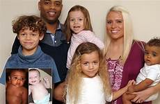 family children mixed different parents their interracial two albino woman families four look parent biracial rainbow man race kids they