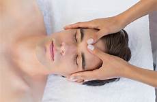 massage man head spa receiving center stock woman