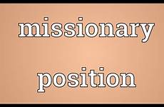 missionary position meaning