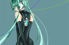 miku hands hatsune vocaloid bodysuits twintails headphones wires bodysuit wallpapers gray wallpaperup