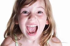 girl mouth open little stock excited istock
