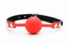 mouth gag ball sex bondage toys bdsm adult silicone gags toy games leather slave open flirting red couple faux belt