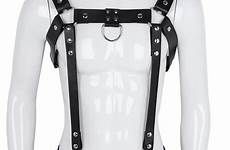 harness bondage bdsm men chest body gay leather mens gothic adjustable pu belt tanks hombre para metal