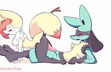 pokemon braixen lucario diives anthro nipples vaginal breasts bouncing knot areolae rule34 canine blushing gelbooru