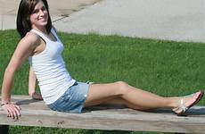legs skinny brunette long slender beautiful sexy girl hot skirt denim cute feet nice hair sitting jeans great woman cleavage