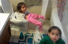 toilet girl baby falls while brother mess paper
