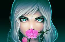 girl deviantart orchid artstation wallpaper deviant artwork