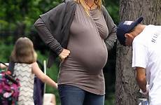 uma thurman pregnant belly heavily growing pregnancy baby very dress before daily boobs bump actress arpad busson keeps wraps maxi