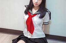 japanese cute asian girl school girls hot uniform schoolgirls schoolgirl student sweet model non cosplay legs sexy plus long asia