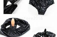 silicone briefs strapon plug pu chastity belt pants lingerie leather lady sexy