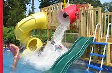 pool slide backyard ground slides above diy water park playground swimming deck kids pools other parks waterpark landscaping build pertaining