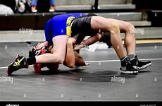 wrestling wrestler pinned alamy opponent wrestlers competing