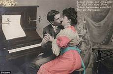 sex victorian era times couple joy kissing 1909 vintage time women german people postcard prudish far piano make could lovers