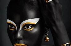 body women beautiful makeup woman african painting model make paint gold paintings face skin white american most painted fantasy beauty