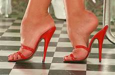 wikifeet feet red adele high mules heels stephens toes sexy body saved