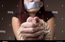 gagged women alamy tied stock girl hands woman