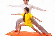 yoga daughter practicing dad isolated father activity hero preview