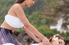 massage asian spa beautiful enjoying therapy woman beach women professional care
