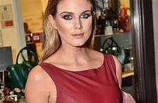 ashley james latex nipples dress london fashion week celebrity clingy red party non her impossible miss