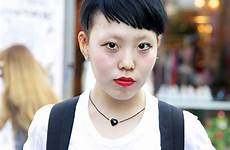 japanese hair short girl lipstick red shorts leather maki street tokyo fashion harajuku