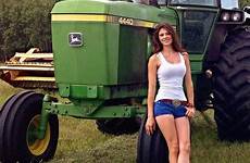 tractor girl girls deere john tractors country farm shorts hot women old vintage cute car short green antique truck farmall