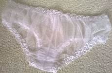 lace panties frilly sissy frou sheer white knickers lovely cute measurements trims include above any