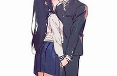 anime 1girl 1boy kiss