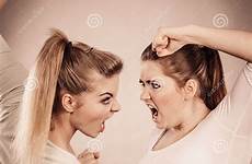 women argue agressive fight having two mad being each other preview