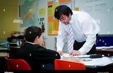 school teacher work detention student helping classroom radcliffe alamy stony stratford stock secondary students keynes milton