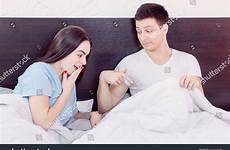 penis erection man handsome young showing under surprised woman sexy satisfied himself sure strong bedroom cover male couple shutterstock domestic