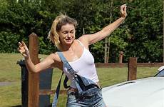 wet ola jordan car her gets dungarees wild through james soaked washing blonde got over water strictly things she re