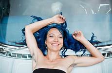 hair armpit women their dye dyed fashion pits alyssa model who blue time bishop times york