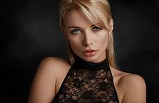 ekaterina enokaeva model blue blonde wallpaper face eyes bra girl women lace irtr hair portrait simple background wide long jaw