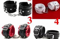 wrist restraints handcuffs cuffs bdsm bondage soft working toys leather hand sexy sex couple mouse zoom over