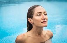 swimming naked pool woman beautiful premium