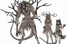 monster girl wendigo female concept encyclopedia forest monsters wolf creatures choose board witch character story cat