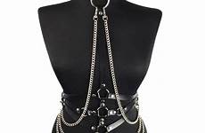 belt bondage leather fetish women bdsm belts harness harajuku rave pu chain metal sexy top lb garters ladies