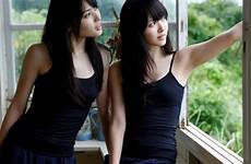asian sisters teen twin girls wallpaper brunette