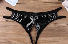 crotchless leather underwear panties womens
