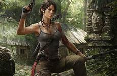 croft lara tomb raider video games gun wallpaper game pc jungle px forest screenshot desktop wallup background wallpapers tags mobile