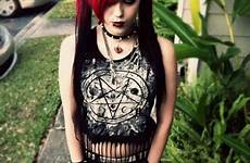 goth girls gothic emo hot girl punk fashion sexy metal style dark alternative outfits red hair beauty tumblr mode cute