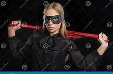 bdsm girl whip mask leather red dreamstime stock