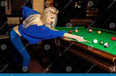 woman blonde pool plays glamour billiard beautiful