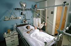 hospital bed woman lying young