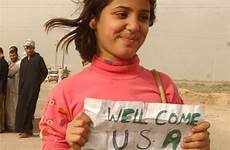 iraqi girl iraq sign welcome