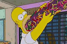 homer simpson stuffing simpsons shove lolli sour candies chance comfortably gathered