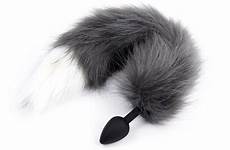 plug tail butt wolf anal fox silicone sex women faux toys plugs dildo animal medical adult fur gray anus cosplay