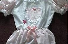 romper sissy baby adult white pink playsuit lockable chest