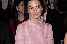 sheer jenner kendall braless blouse cleavage pink show flashes pfw down fashion dailymail her worn off article paris old headed